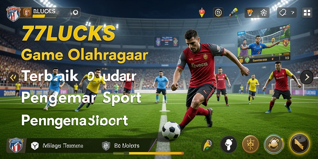 Tampilan utama gameplay 77LUCKS dengan aksi olahraga seru.