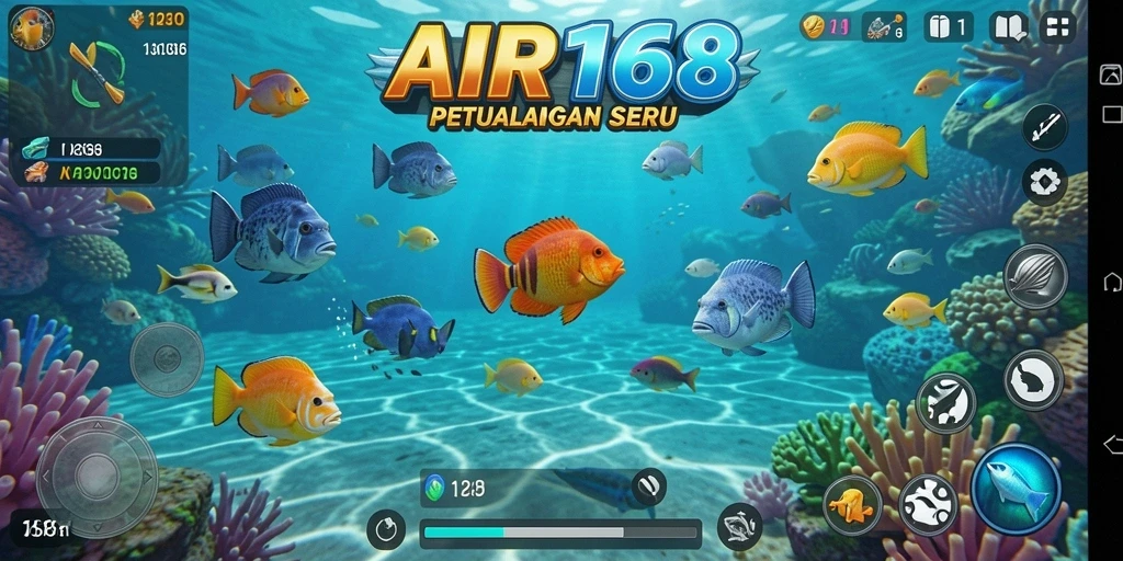 Tampilan gameplay AIR168 yang seru dan mengasyikkan di dunia Tembak Ikan.