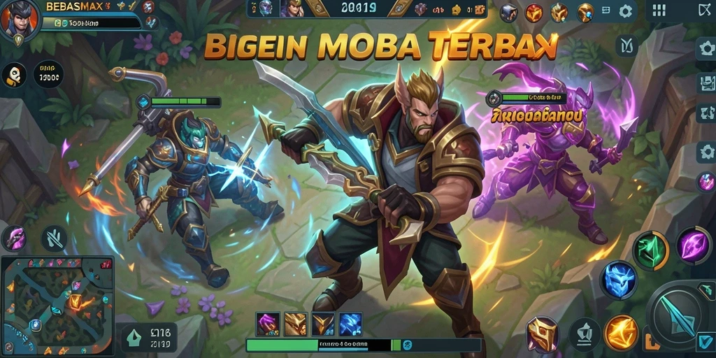Screenshot gameplay epik dalam BEBASMAX dengan pertarungan seru.