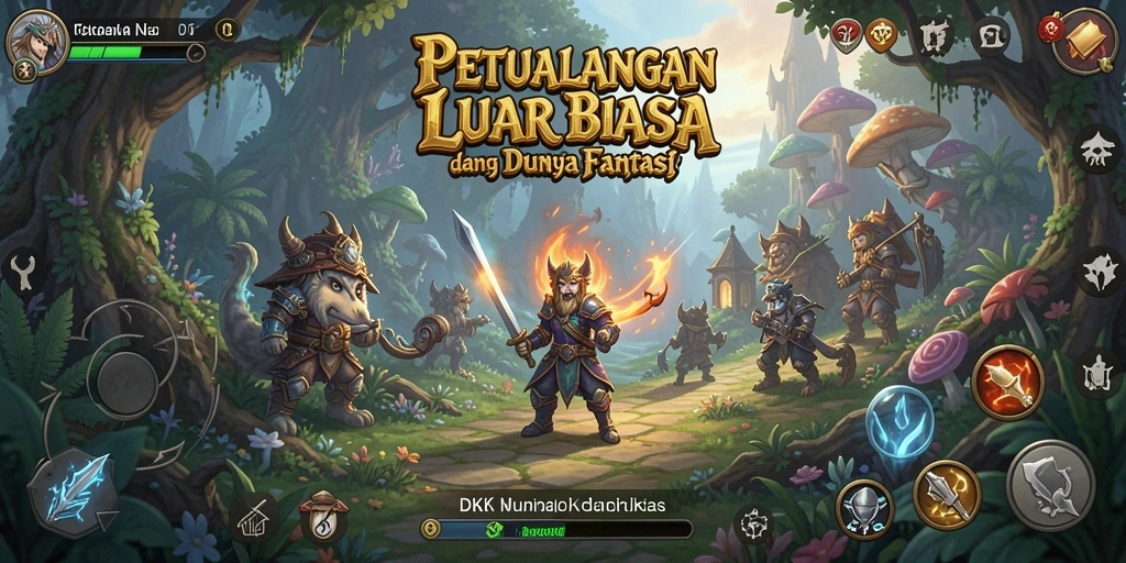 Gameplay seru dan menantang di dunia DKK yang fantastis.