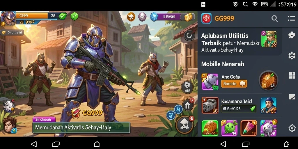 Screenshot GG999 menampilkan antarmuka aplikasi Utility yang intuitif.