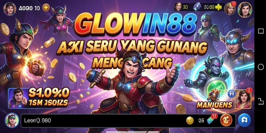 Tangkapan layar GLOWIN88 menampilkan aksi seru di medan pertempuran.