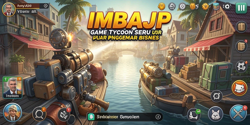 Tampilan gameplay IMBAJP yang menarik dalam membangun bisnis Tycoon.