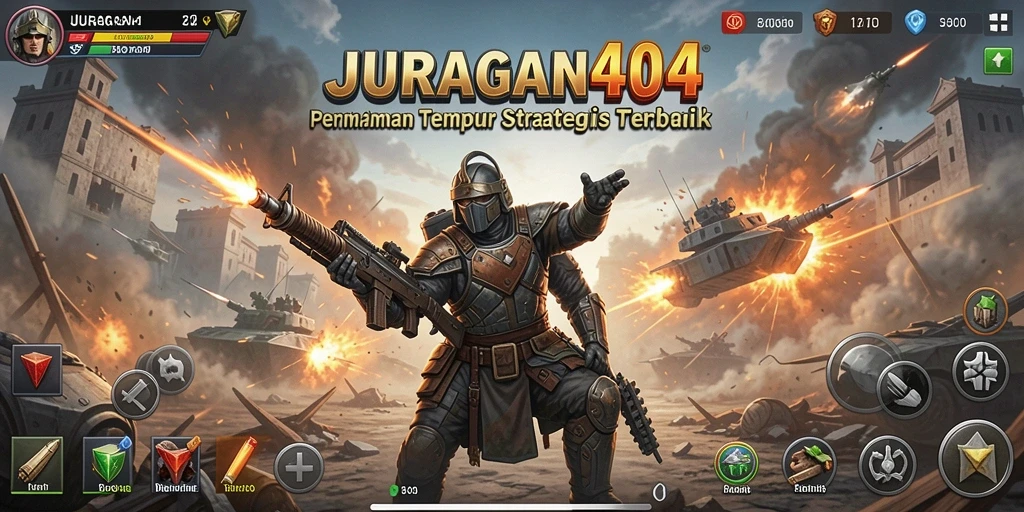 Screenshot utama JURAGAN404 menunjukkan aksi seru dalam gameplay TPS.