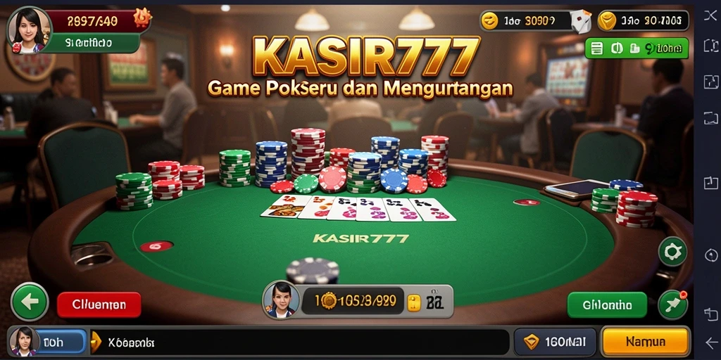 Screenshot gameplay KASIR777 dengan suasana poker yang menegangkan.