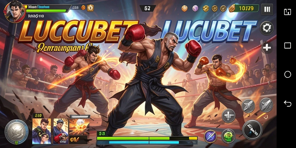 Screenshot LUCUBET menunjukkan aksi pertarungan yang dinamis dan intens.
