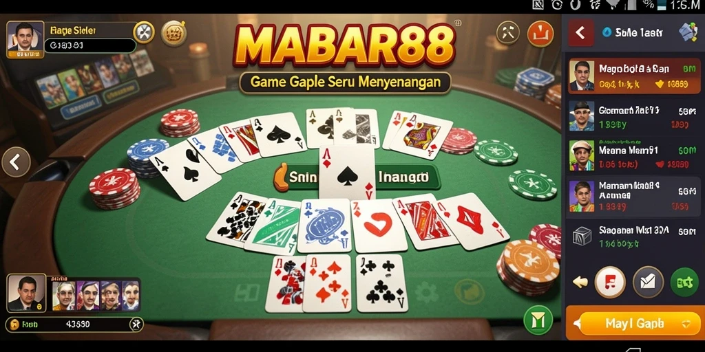 Tampilan gameplay Gaple yang menarik dari MABAR88.