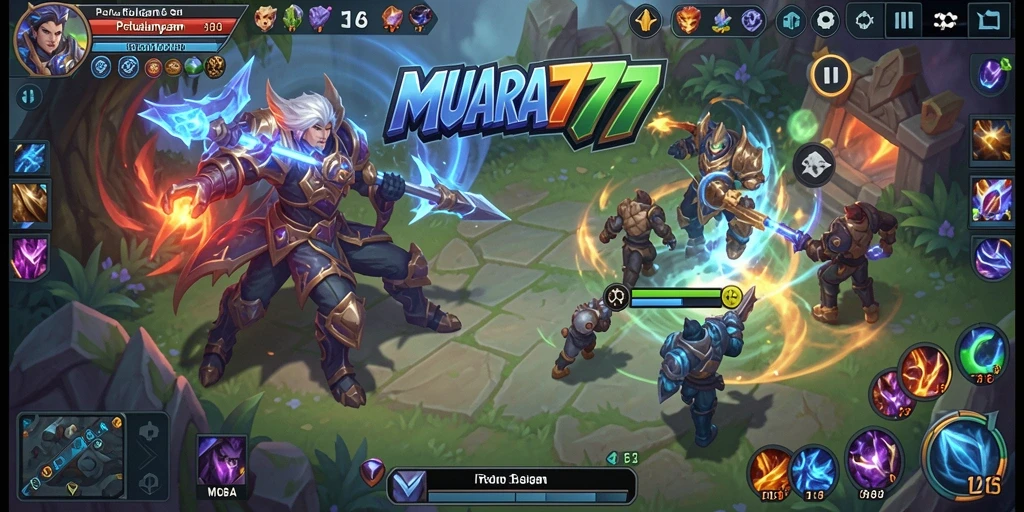 Tampilan seru gameplay MOBA di MUARA777 dengan aksi pertarungan yang mendebarkan.