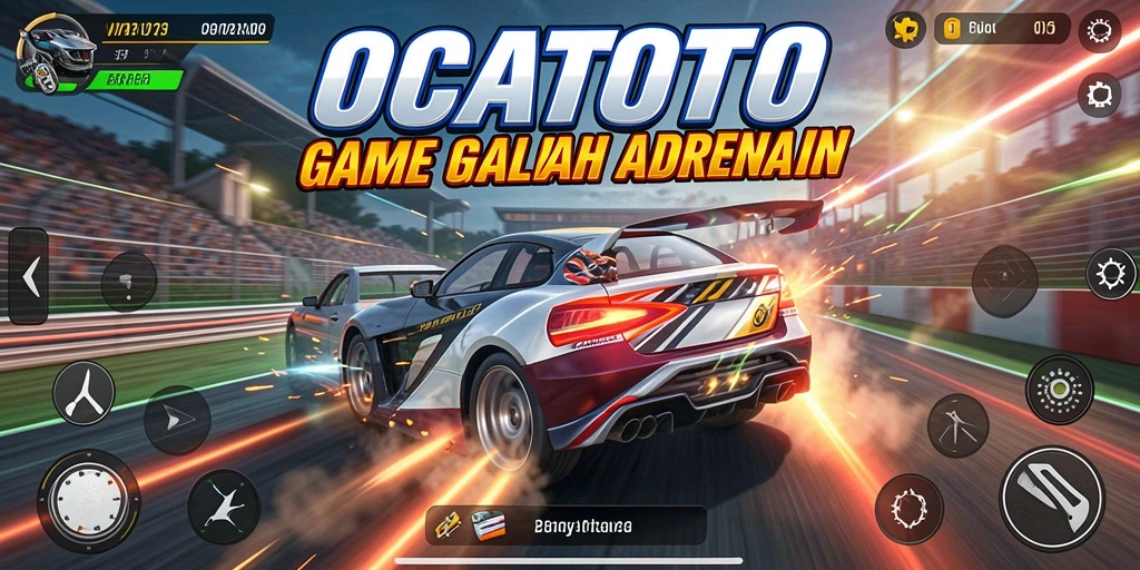 Screenshot gameplay OCATOTO yang menampilkan aksi balapan seru.