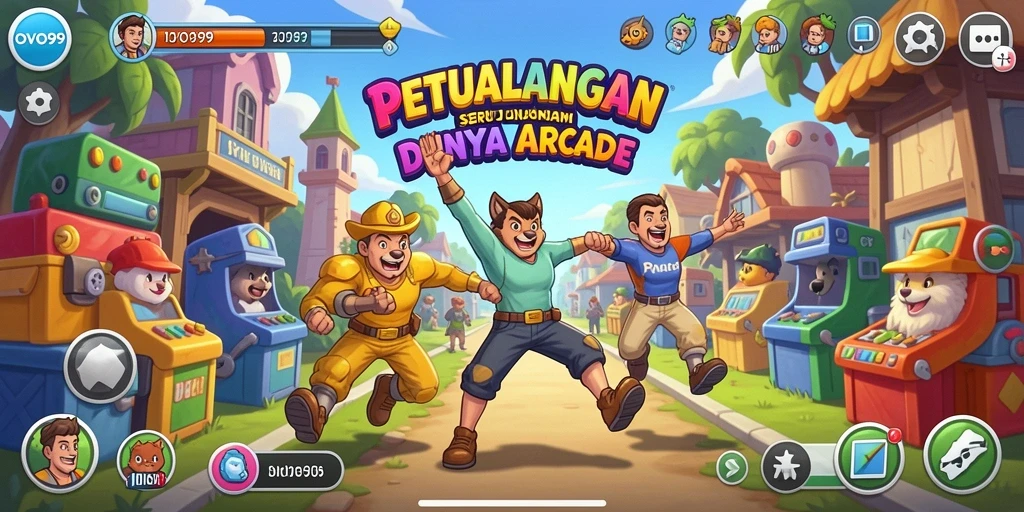 Gambar menunjukkan gameplay seru OVO99 dengan karakter yang aktif.