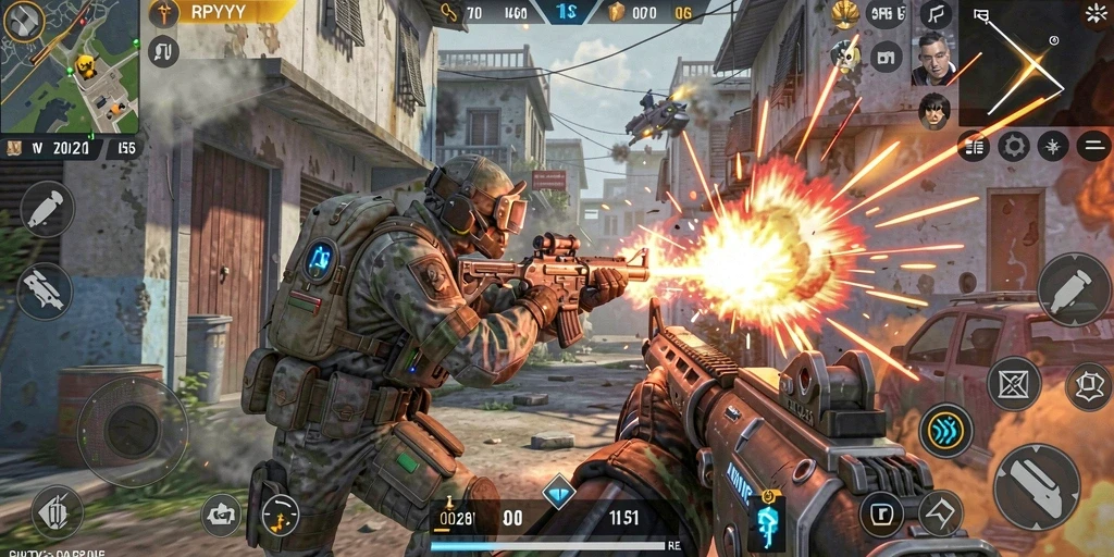 Tampilan aksi mendebarkan dalam game RPYYY dengan grafis memukau.