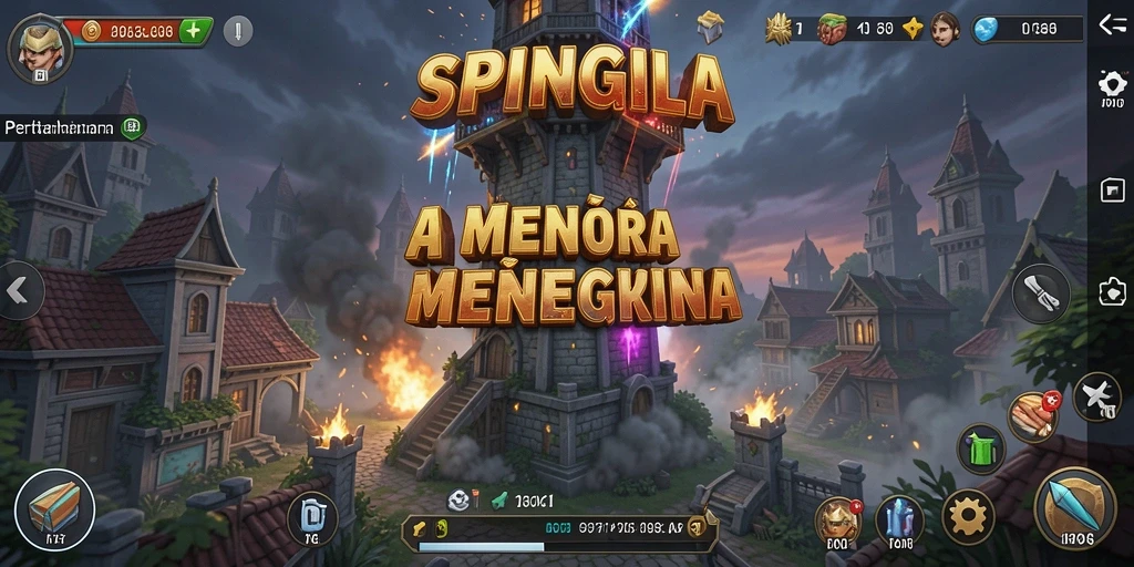 Tampilan gameplay menara pertahanan yang intens dan strategis.