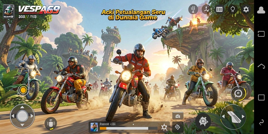 Tangkapan layar VESPA69 menampilkan aksi seru di dalam game.