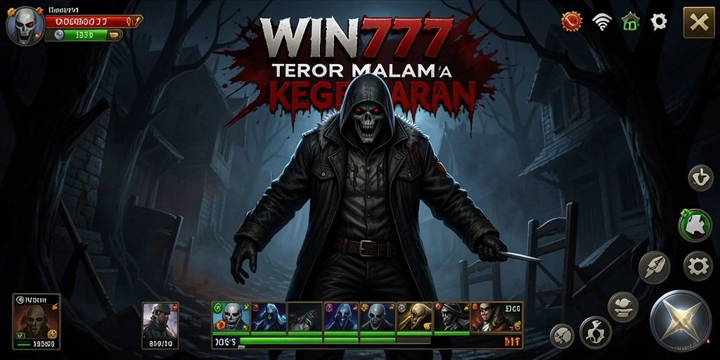 Screenshot gameplay WIN777 menunjukkan suasana mencekam yang menakutkan.